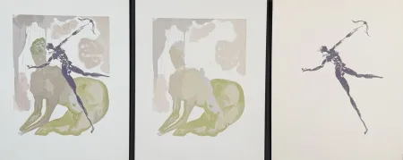 Xilogravura Dali - Divine Comedy Hell Canto 12 Decomposition (3 Pieces)