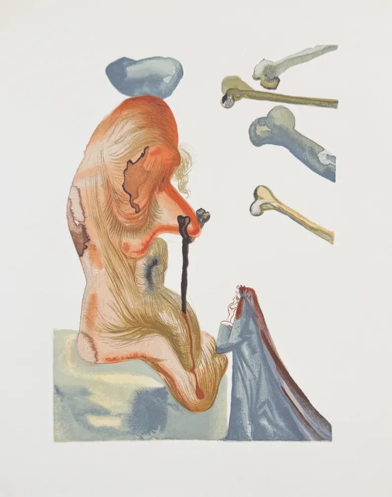 Xilogravura Dali - Divine Comedy Hell Canto 20 Decomposition 