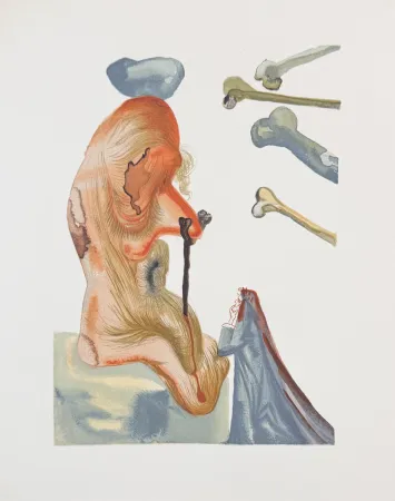 Xilogravura Dali - Divine Comedy Hell Canto 20 Decomposition 