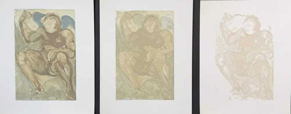 Xilogravura Dali - Divine Comedy Purgatory Canto 15 Decomposition (3 Pieces)