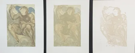 Xilogravura Dali - Divine Comedy Purgatory Canto 15 Decomposition (3 Pieces)