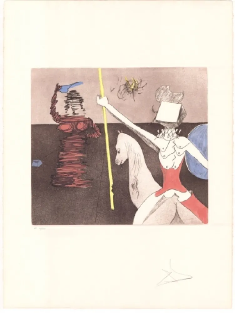 Gravura Dali - Don Quijote - après la bataille