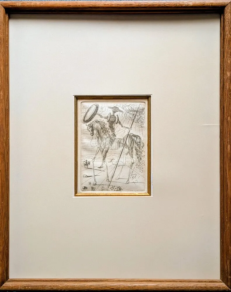 Gravura Dali - Don Quixote and Sancho Panza - Original platesigned engraving, 1964