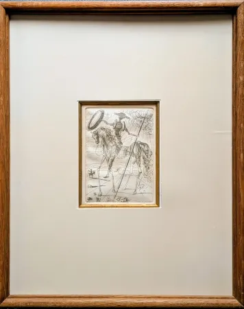 Gravura Dali - Don Quixote and Sancho Panza - Original platesigned engraving, 1964