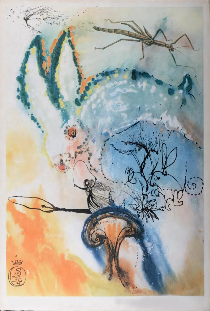 Heliogravura Dali - Down the Rabbit Hole, 1969