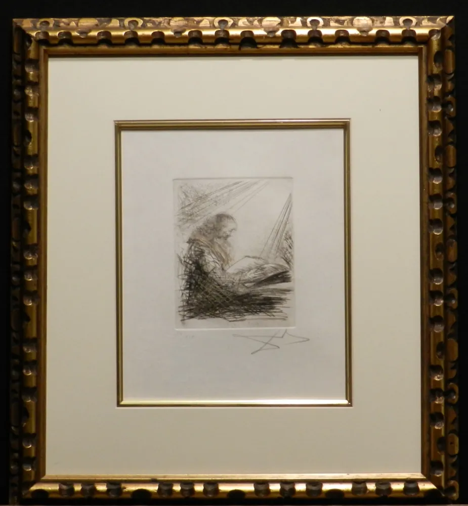 Gravura Dali - Faust Vignettes Faust Lisant 