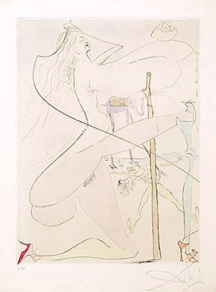 Gravura Dali - Femme a la Bequille (Woman with Crutch)