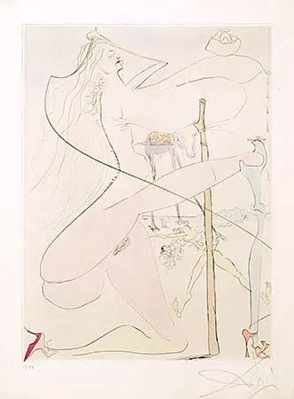 Gravura Dali - Femme a la Bequille (Woman with Crutch)
