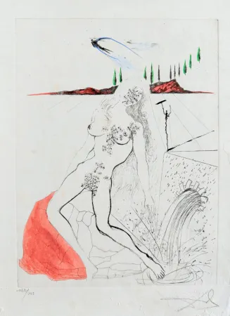 Gravura Dali - Femme à la fontaine