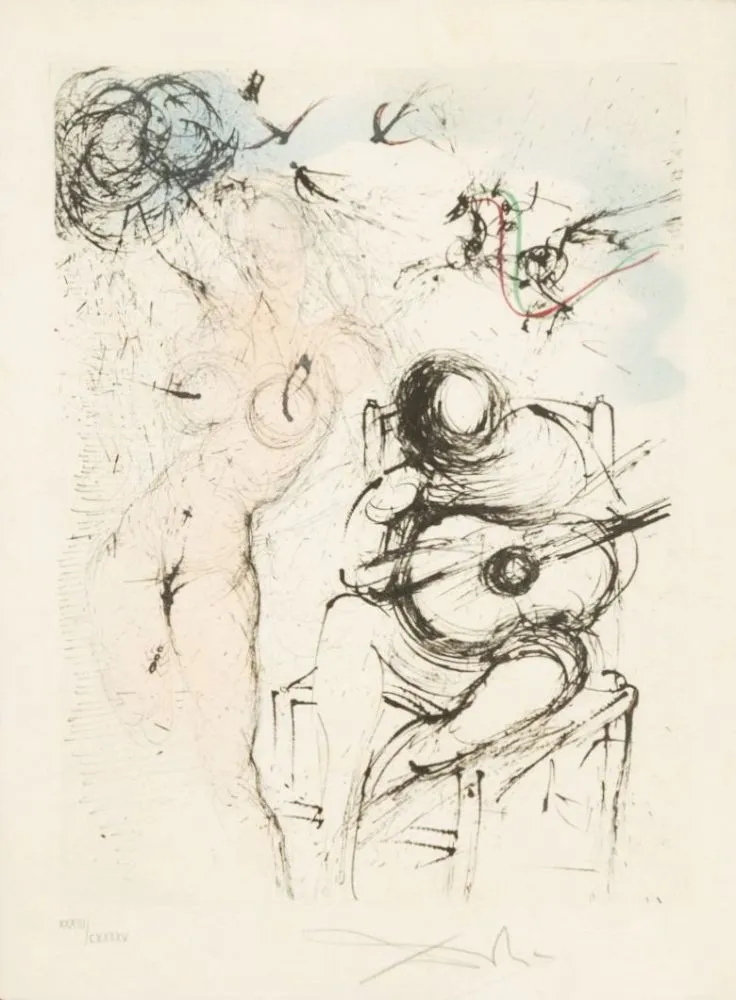 Água-Forte Dali - Femme à la guitare