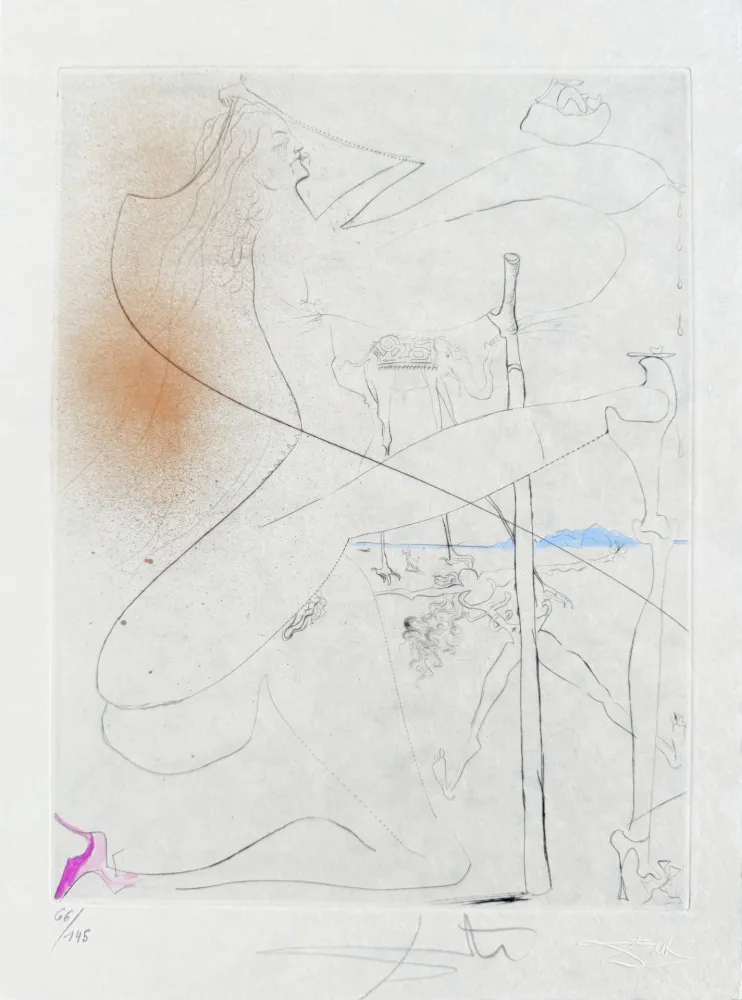 Gravura Dali - Femme à le béquille