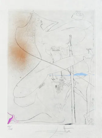 Gravura Dali - Femme à le béquille