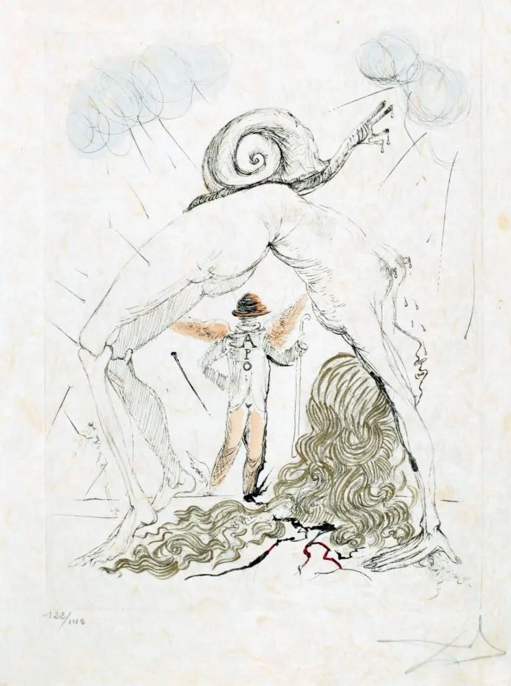 Água-Forte Dali - Femme à l'escargot