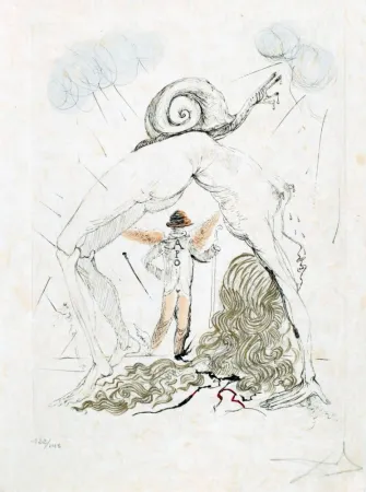 Água-Forte Dali - Femme à l'escargot