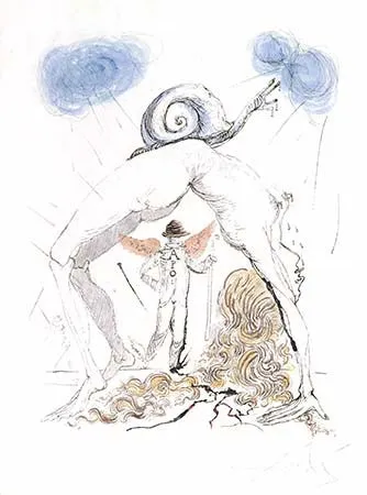 Gravura Dali - Femme a l'Escargot