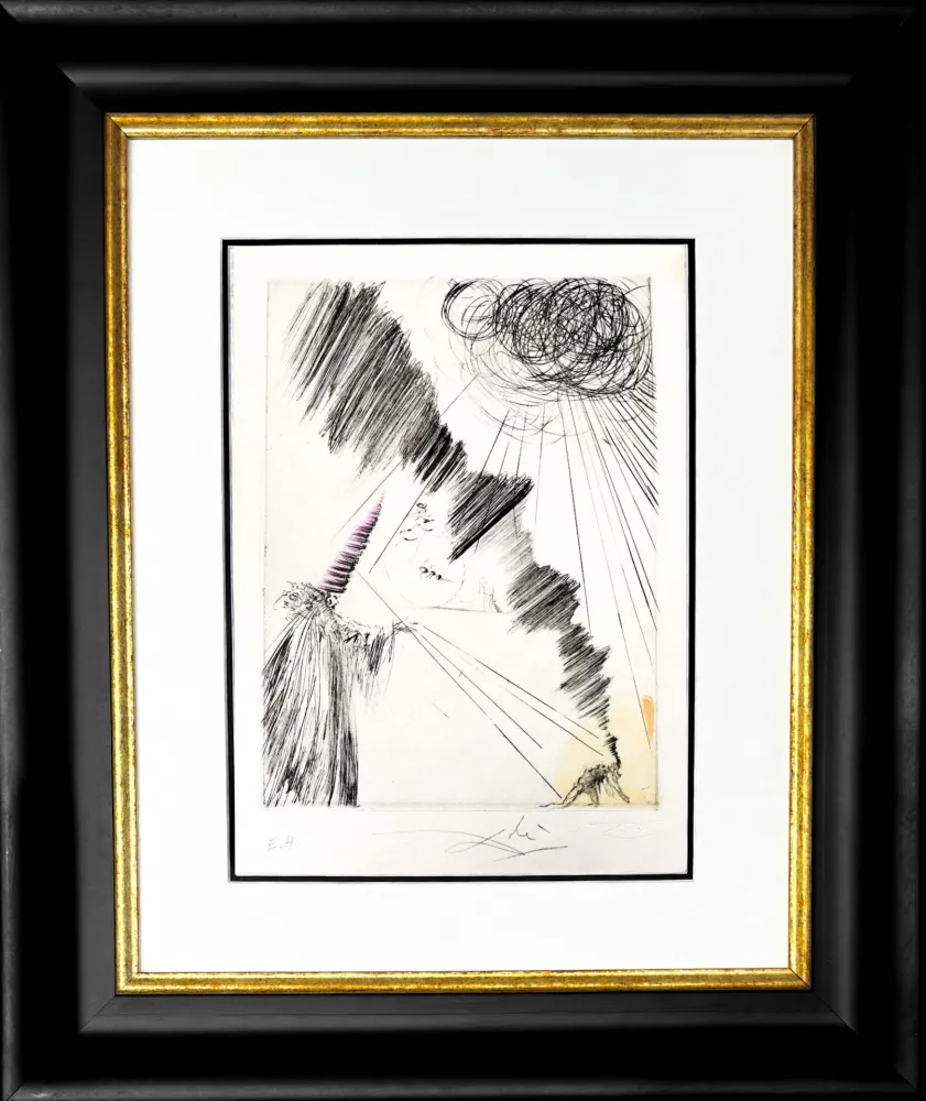 Gravura Dali - Femme au clown (Woman with Clown)