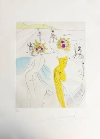 Ponta-Seca Dali - Femme-fleurs au piano (Flower-women at the Piano)