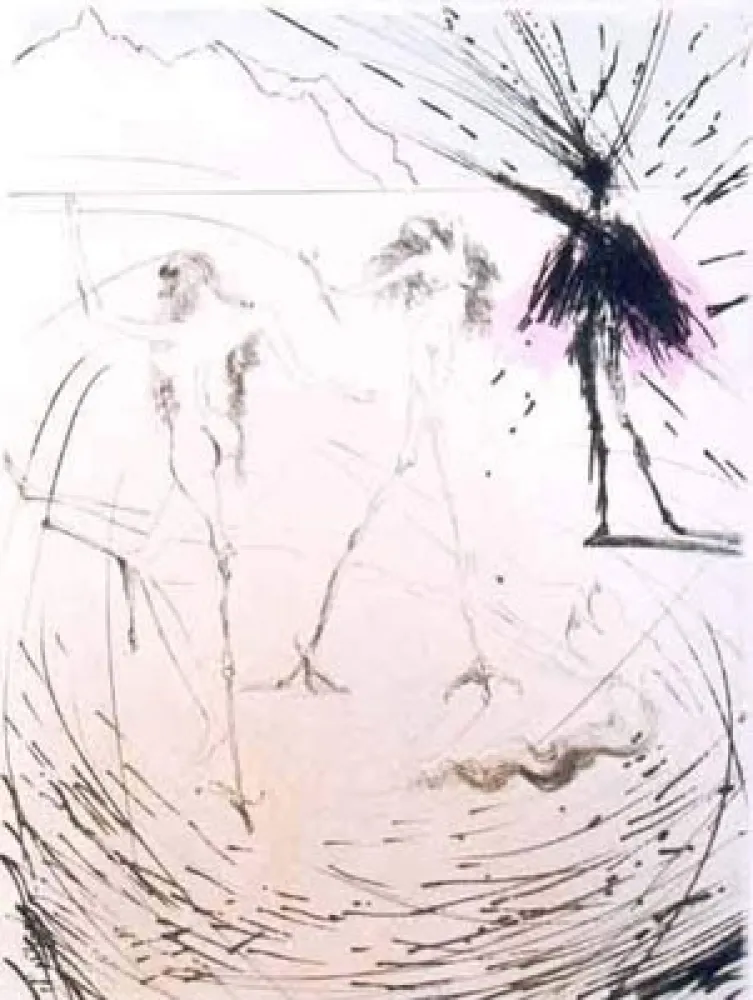 Gravura Dali - Femme Poules