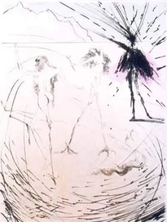 Gravura Dali - Femme Poules