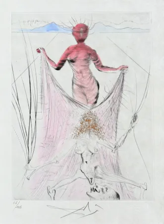 Gravura Dali - Femme tenant le voile