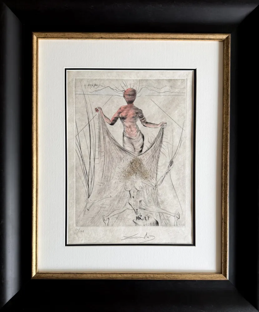 Gravura Dali - Femme tenant le voile