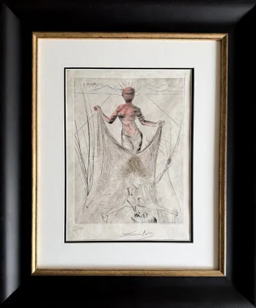 Gravura Dali - Femme tenant le voile