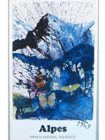 Cartaz Dali - FRENCH RAILWAYS LES ALPES