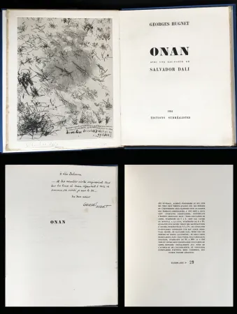 Livro Ilustrado Dali - Georges Hugnet : ONAN. 1 gravure originale signée (1934)