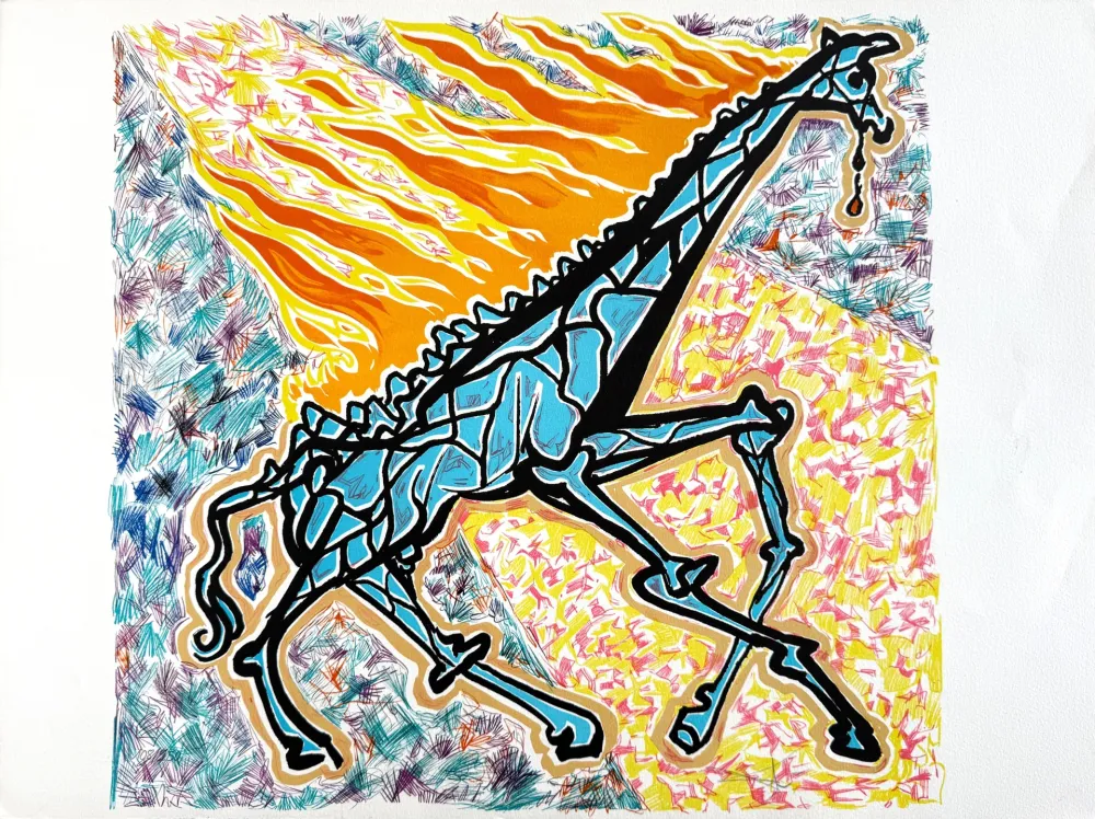 Litografia Dali - Giraffa che brucia (Burning Giraffe)