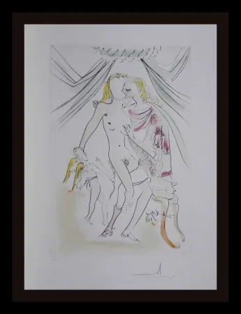 Gravura Dali -  Hommage a Albrecht Durer Venus Mars Cupidon