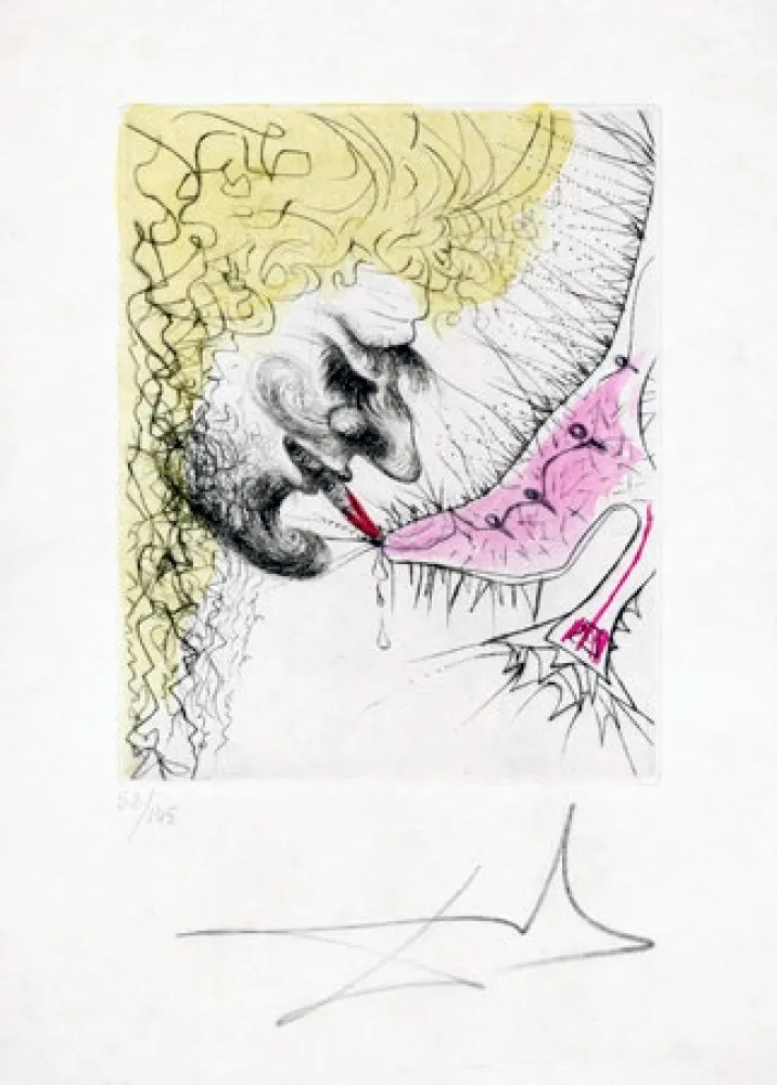 Gravura Dali - Homme Baissant la Chaussure (Man Kissing Shoe)