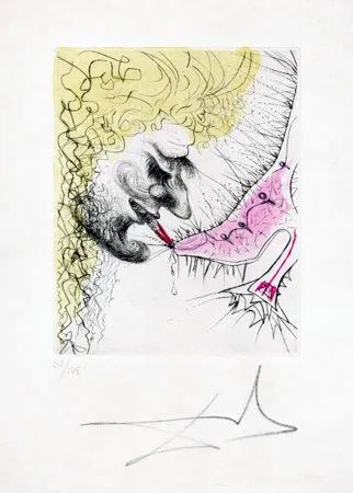 Gravura Dali - Homme Baissant la Chaussure (Man Kissing Shoe)