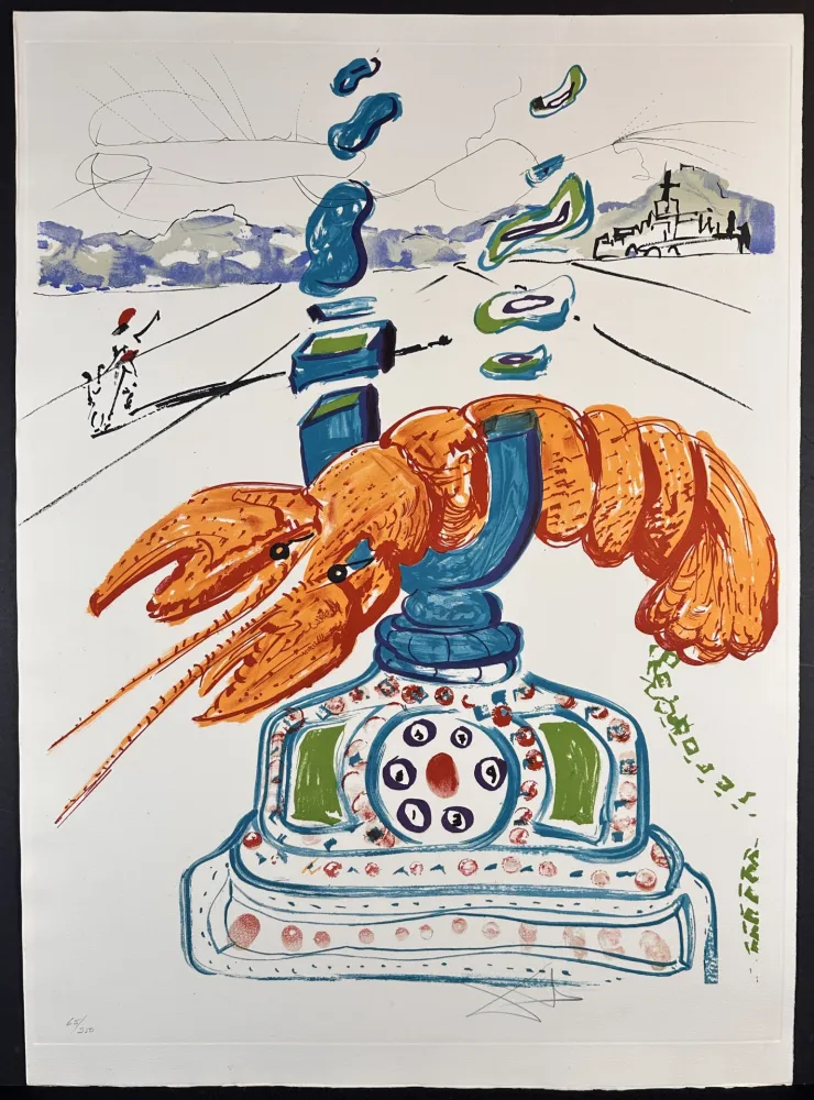 Gravura Dali - Imaginations & Objects of The Future Cybernetic Lobster Telephone