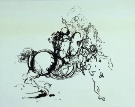 Gravura Dali -  Jinete 1936