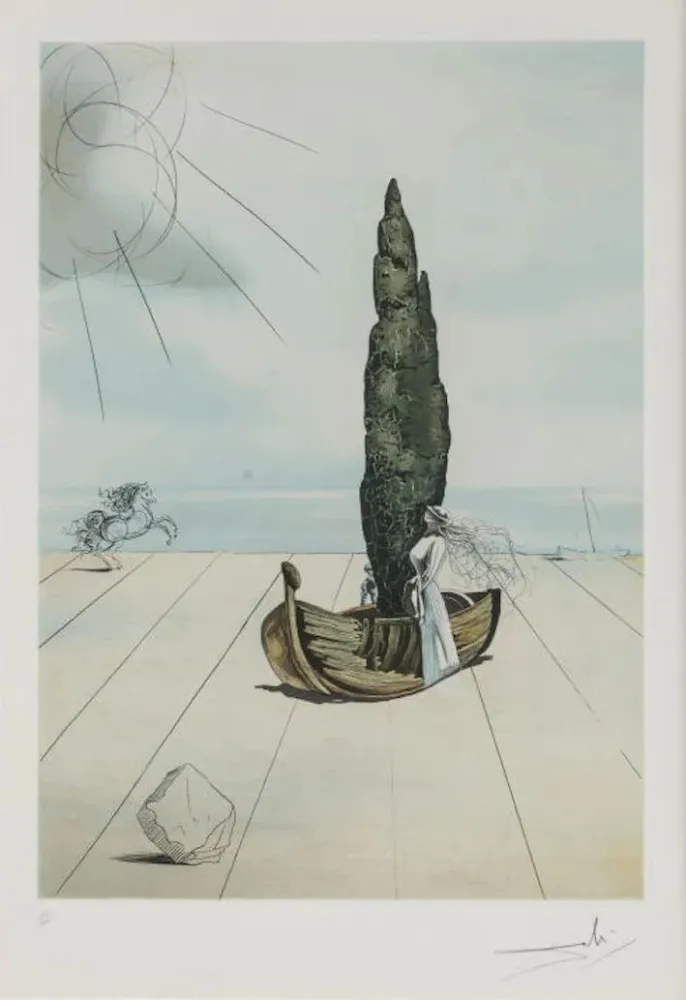 Água-Tinta Dali - L' apparition de ma cousine carolinetta sur la plage de rosas