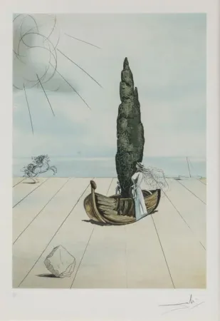 Água-Tinta Dali - L' apparition de ma cousine carolinetta sur la plage de rosas