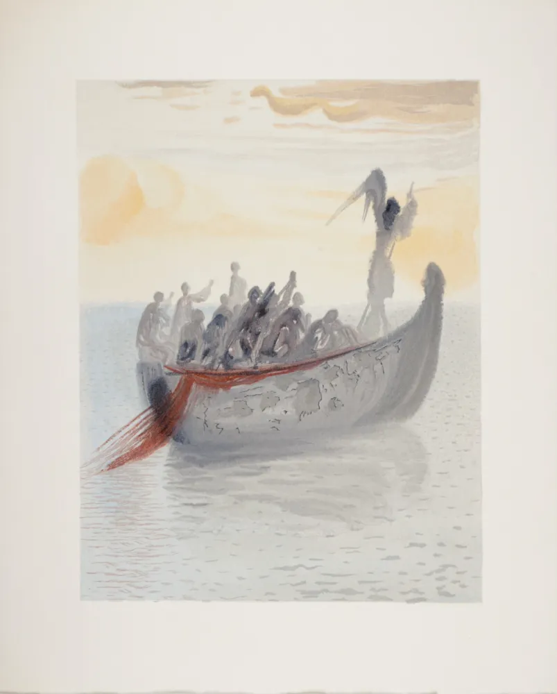 Xilogravura Dali - La barque de Nocher, 1963