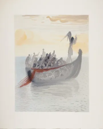 Xilogravura Dali - La barque de Nocher, 1963