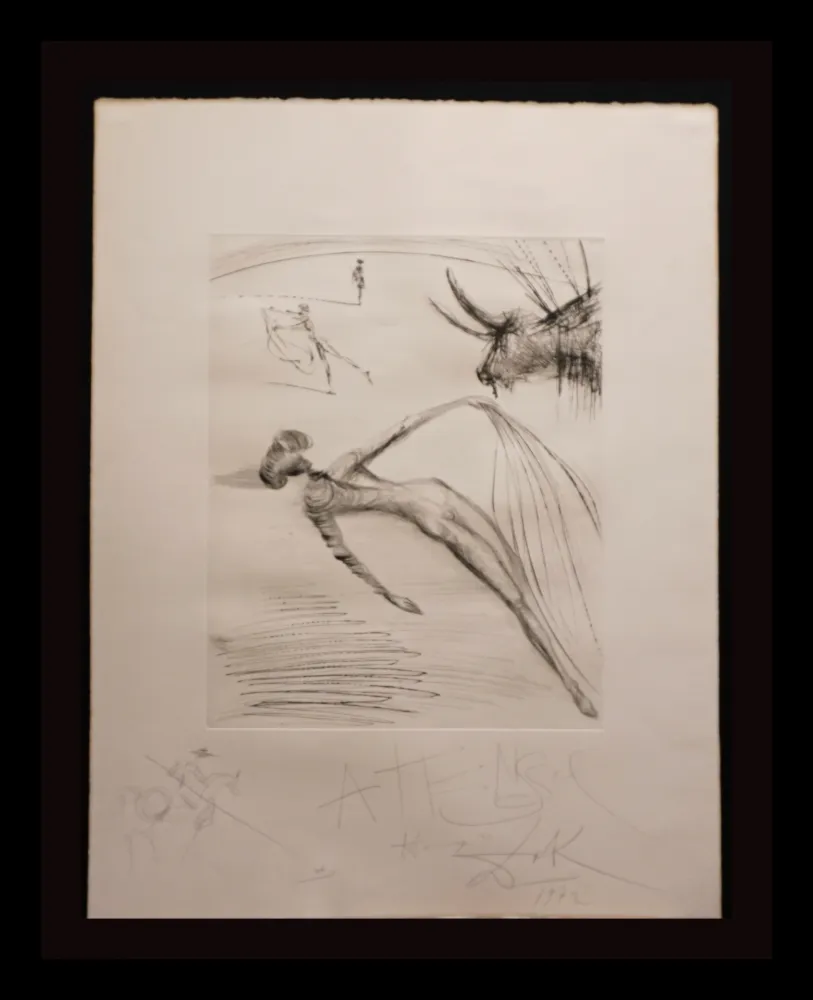 Gravura Dali - La Cogida y la Muerte with Original Drawing