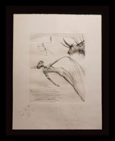 Gravura Dali - La Cogida y la Muerte with Original Drawing