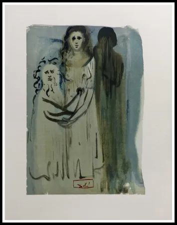 Xilogravura Dali - LA DIVINE COMEDIE - Dans la fumée des coléreux