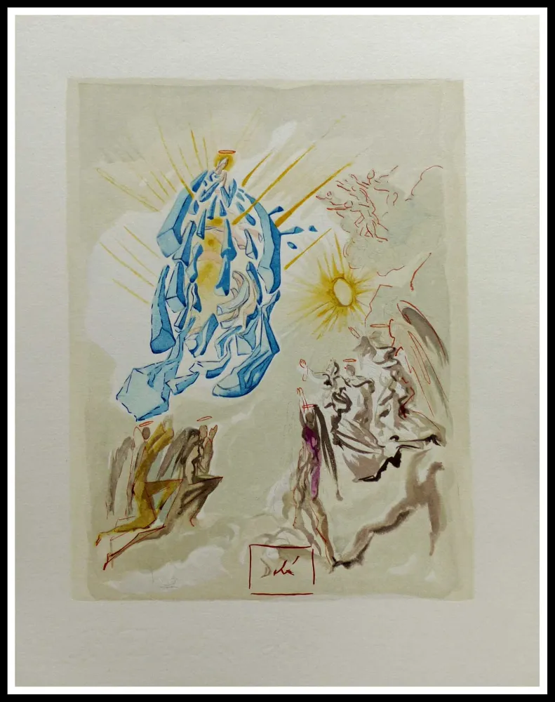 Xilogravura Dali - LA DIVINE COMEDIE - Dante recouvre la vue