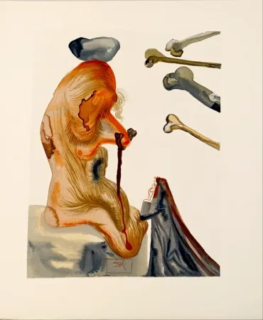 Xilogravura Dali - La Divine Comédie - Enfer 18 - Les Trompeurs