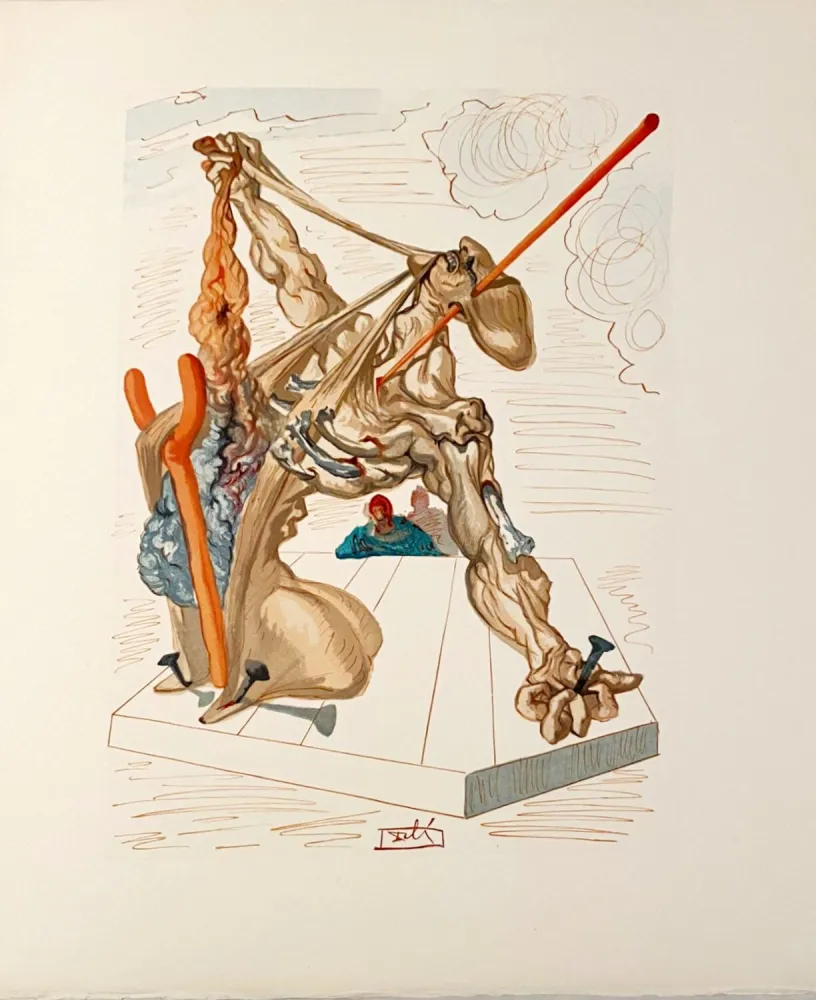 Xilogravura Dali - La Divine Comédie - Enfer 29 - Les Falsificateurs