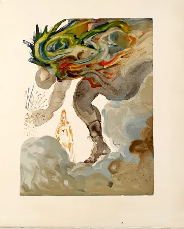 Xilogravura Dali - La Divine Comédie - Enfer 31 - Les Géants