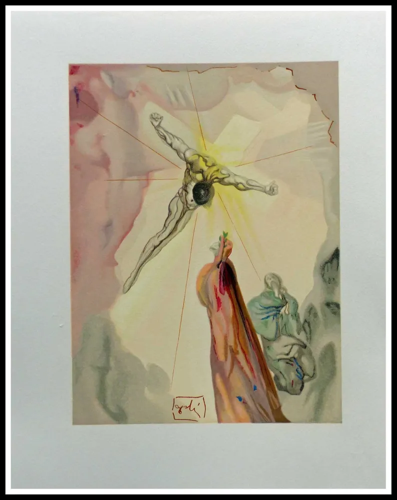 Xilogravura Dali - LA DIVINE COMEDIE - L'apparition du Christ