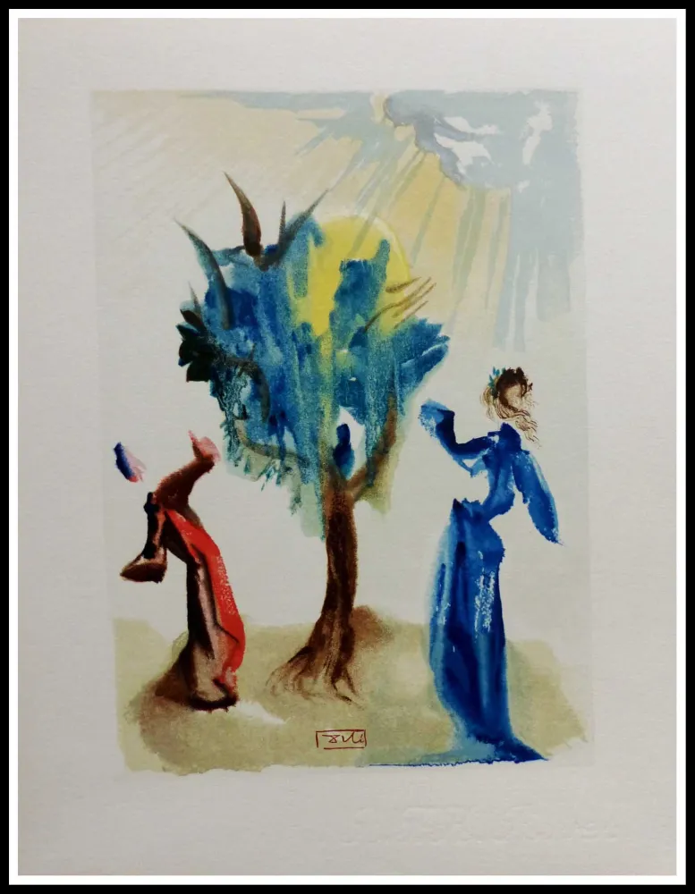 Xilogravura Dali - LA DIVINE COMEDIE - L'arbre au châtiment