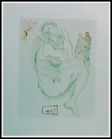 Xilogravura Dali - LA DIVINE COMEDIE - Le songe de Dante