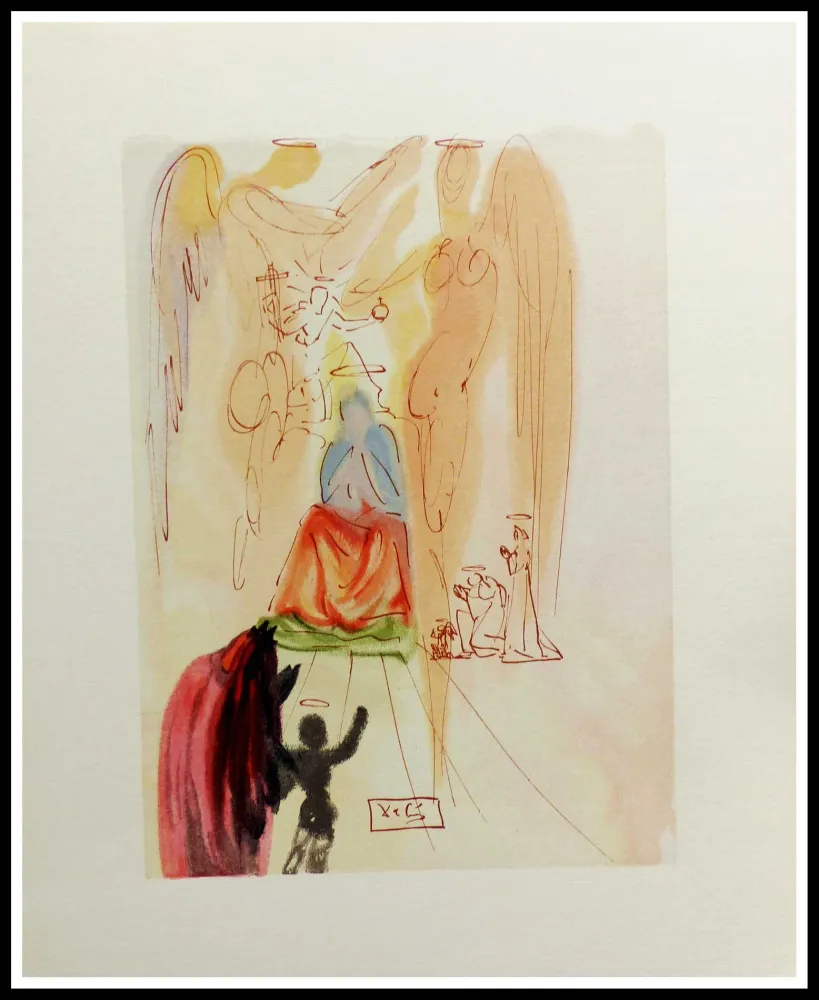 Xilogravura Dali - LA DIVINE COMEDIE - Le triomphe du Christ