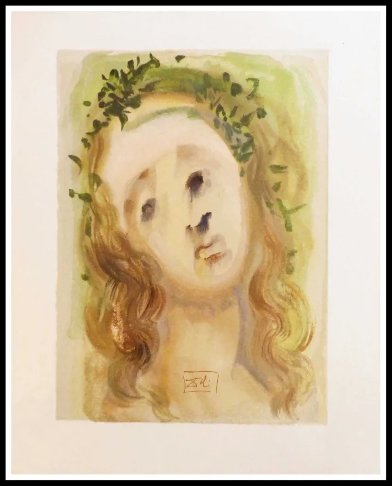 Xilogravura Dali - LA DIVINE COMEDIE - Le visage de Virgile